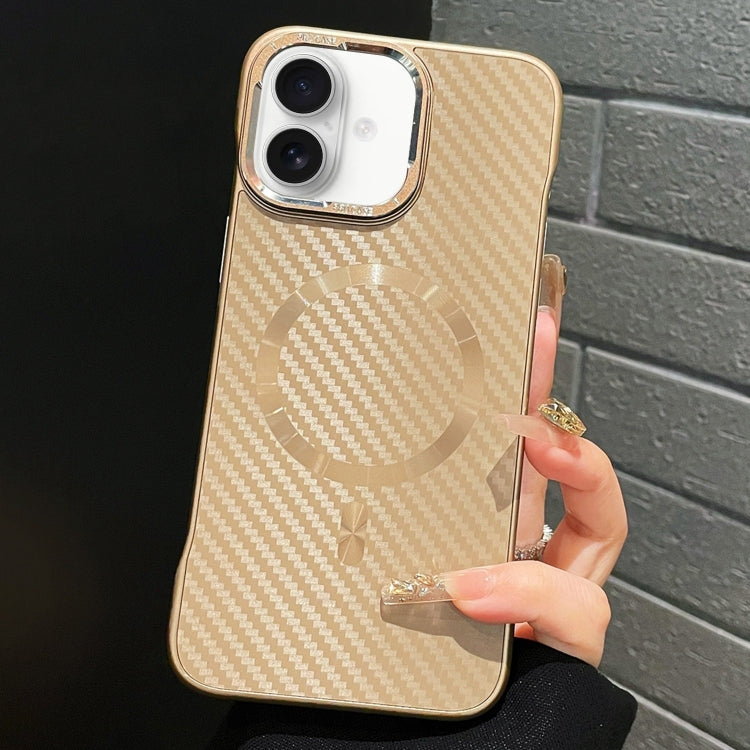For iPhone 16 Plus AG Carbon Fiber Frameless MagSafe Phone Case