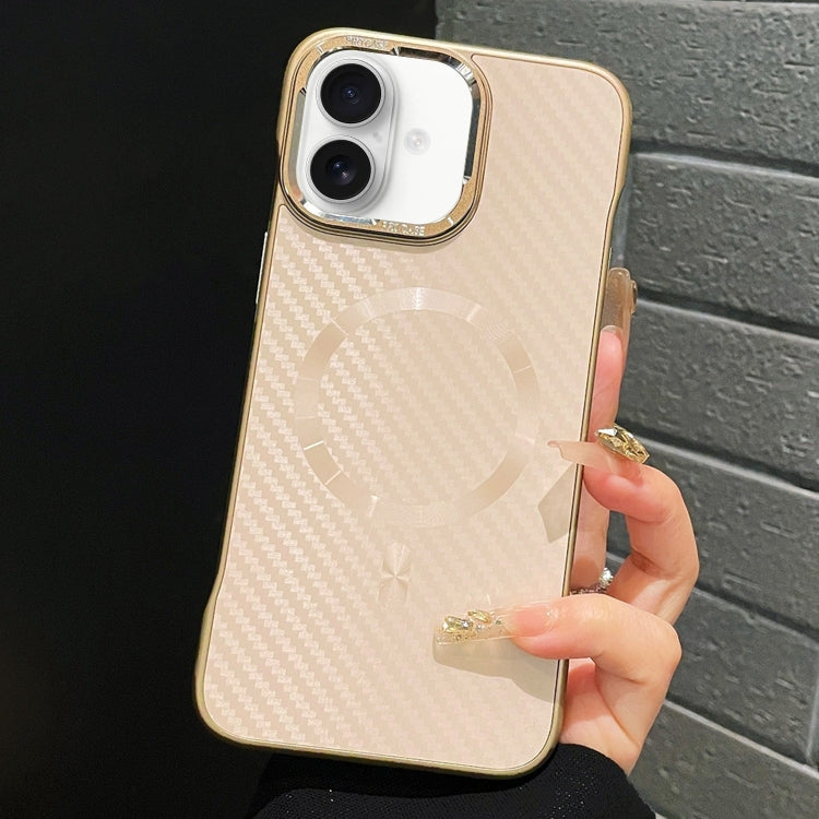 For iPhone 16 AG Carbon Fiber Frameless MagSafe Phone Case