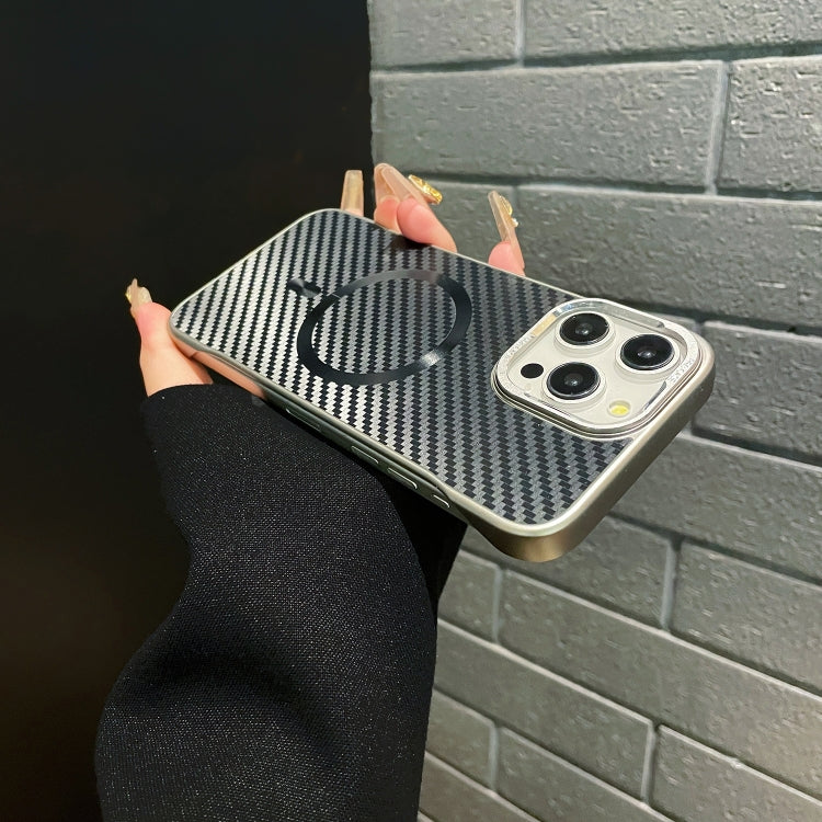 For iPhone 12 Pro AG Carbon Fiber Frameless MagSafe Phone Case