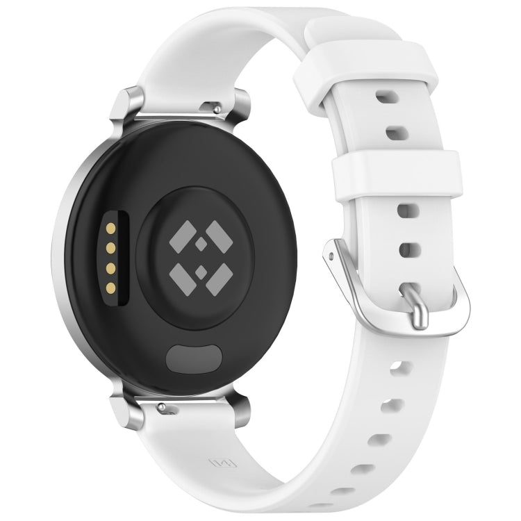 For Garmin Lily 2 Active Quick Release Silver Buckle Silicone Watch Band Wristband