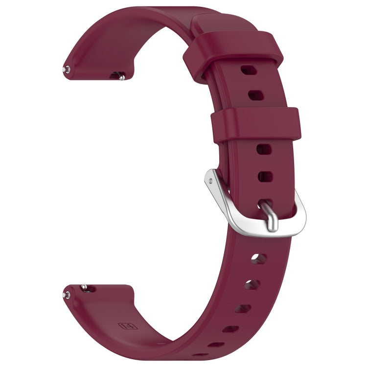 For Garmin Lily 2 Active Quick Release Silver Buckle Silicone Watch Band Wristband