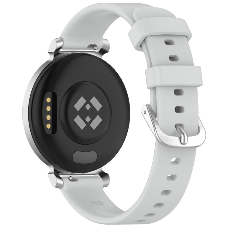 For Garmin Lily 2 Active Quick Release Silver Buckle Silicone Watch Band Wristband