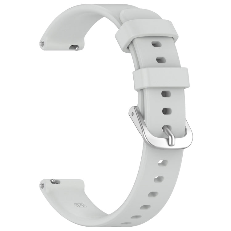 For Garmin Lily 2 Active Quick Release Silver Buckle Silicone Watch Band Wristband