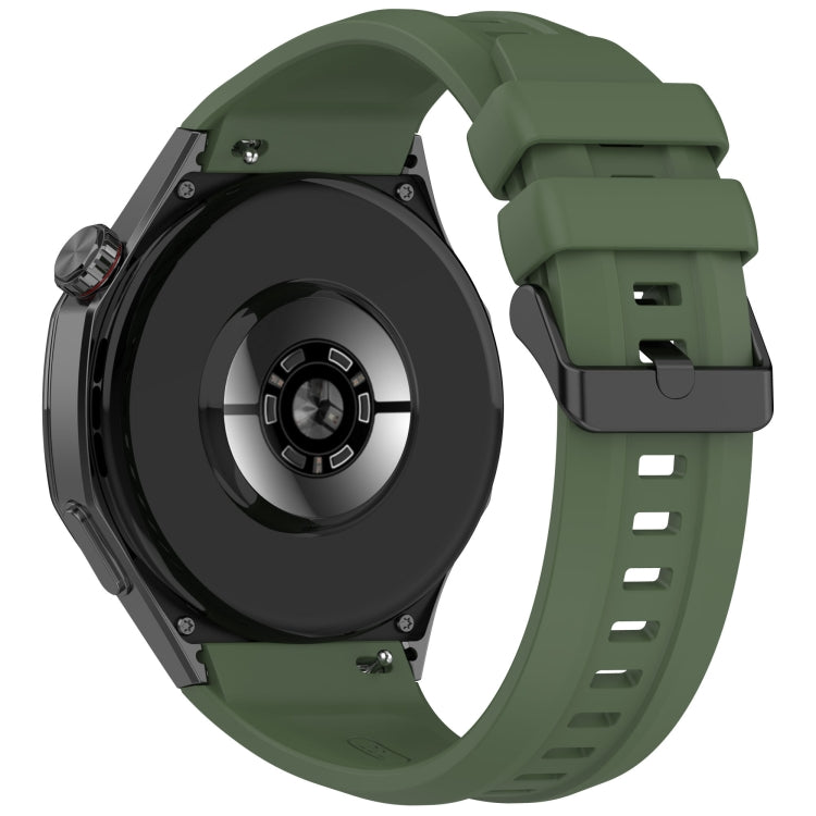 For Huawei Watch GT 5 Pro 46mm Black Steel Buckle Liquid Silicone Watch Band