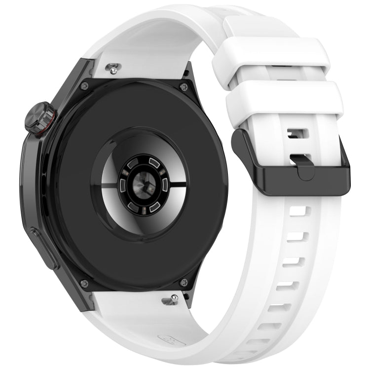 For Huawei Watch GT 5 Pro 46mm Black Steel Buckle Liquid Silicone Watch Band