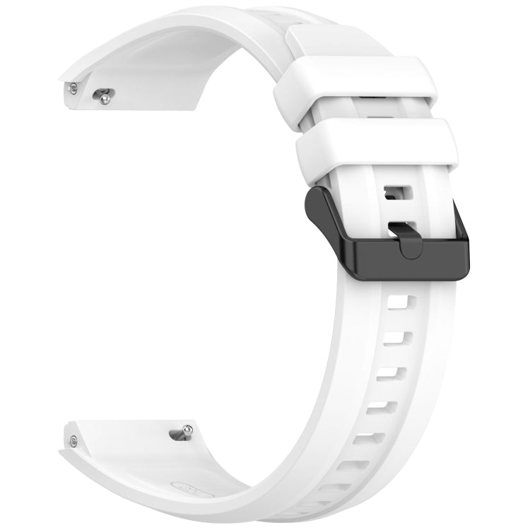 For Huawei Watch GT 5 Pro 46mm Black Steel Buckle Liquid Silicone Watch Band