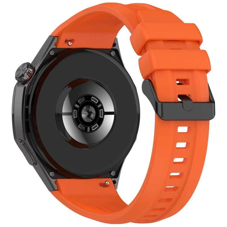 For Huawei Watch GT 5 Pro 46mm Black Steel Buckle Liquid Silicone Watch Band