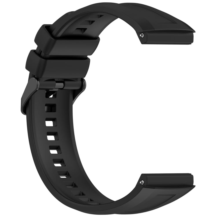 For Huawei Watch GT 5 Pro 46mm Black Steel Buckle Liquid Silicone Watch Band