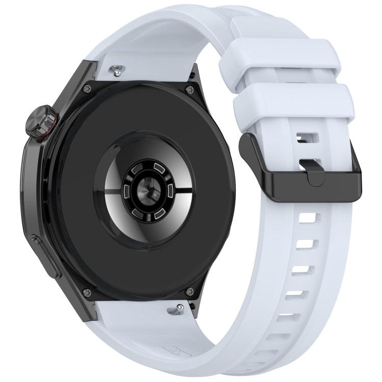 For Huawei Watch GT 5 Pro 46mm Black Steel Buckle Liquid Silicone Watch Band