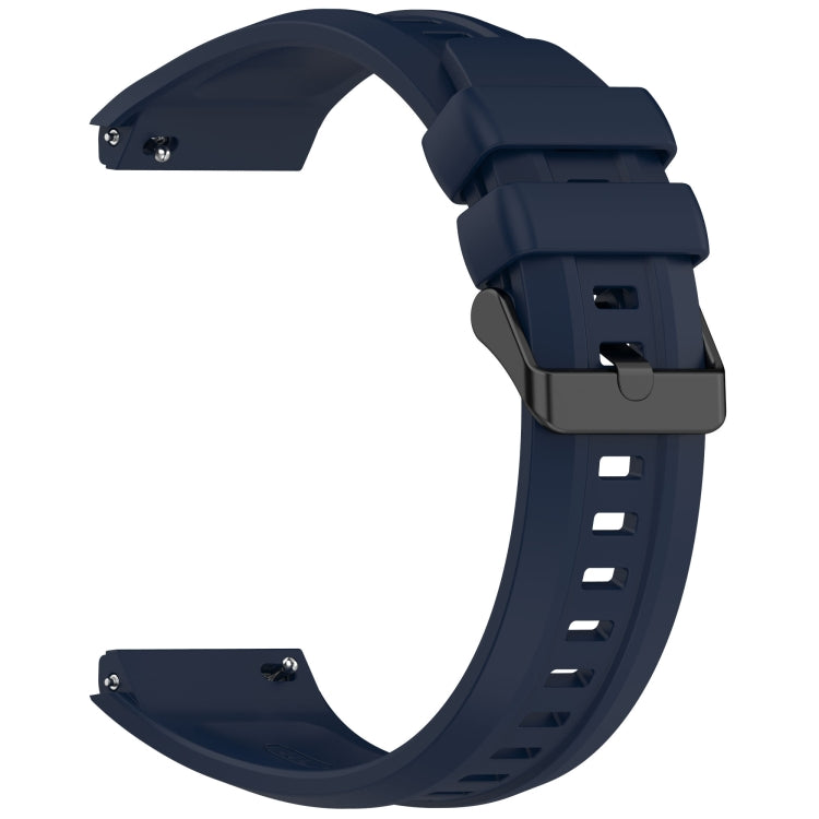 For Huawei Watch GT 5 Pro 46mm Black Steel Buckle Liquid Silicone Watch Band