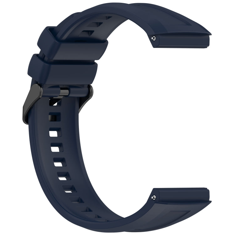 For Huawei Watch GT 5 Pro 46mm Black Steel Buckle Liquid Silicone Watch Band
