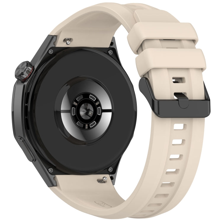 For Huawei Watch GT 5 Pro 46mm Black Steel Buckle Liquid Silicone Watch Band