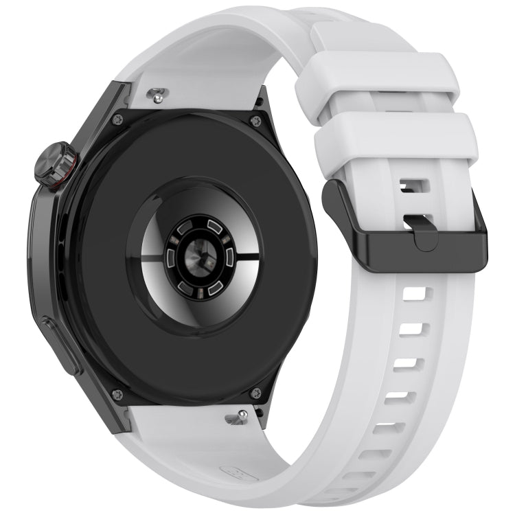 For Huawei Watch GT 5 Pro 46mm Black Steel Buckle Liquid Silicone Watch Band