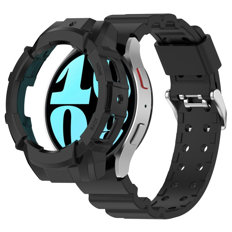 For Samsung Galaxy Watch 7 44mm Armor Silicone Watch Band with Watch Case Set