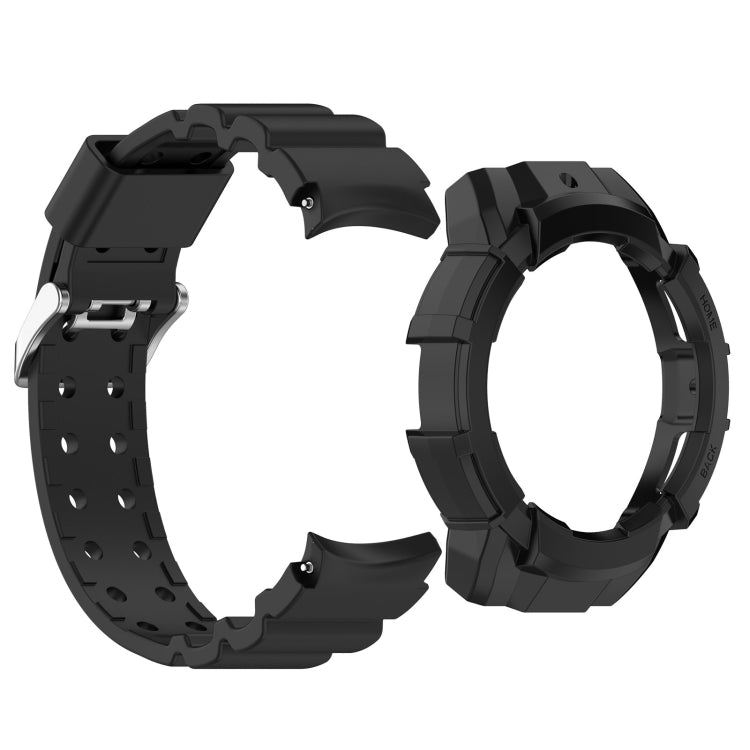 For Samsung Galaxy Watch 7 44mm Armor Silicone Watch Band with Watch Case Set