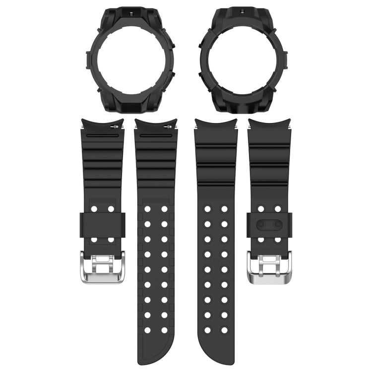 For Samsung Galaxy Watch 7 44mm Armor Silicone Watch Band with Watch Case Set