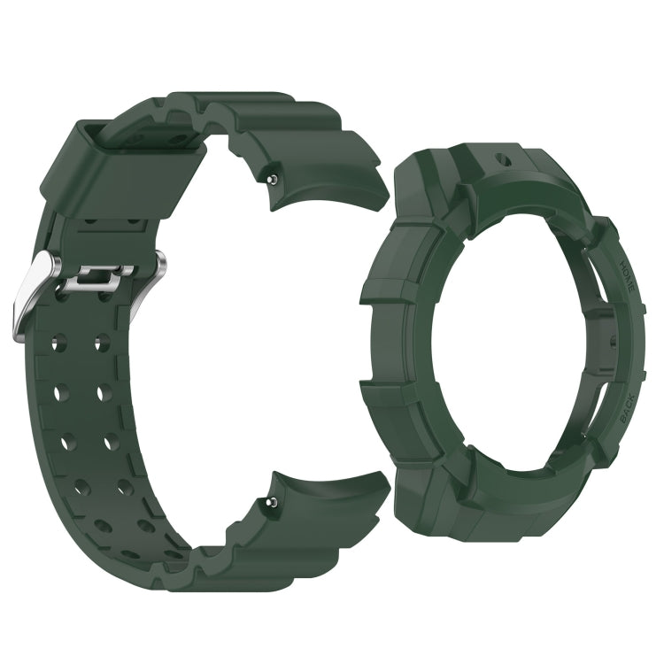 For Samsung Galaxy Watch 7 44mm Armor Silicone Watch Band with Watch Case Set
