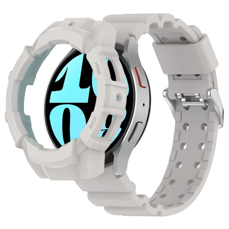For Samsung Galaxy Watch 7 44mm Armor Silicone Watch Band with Watch Case Set