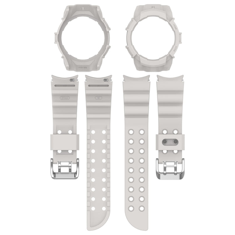 For Samsung Galaxy Watch 7 44mm Armor Silicone Watch Band with Watch Case Set