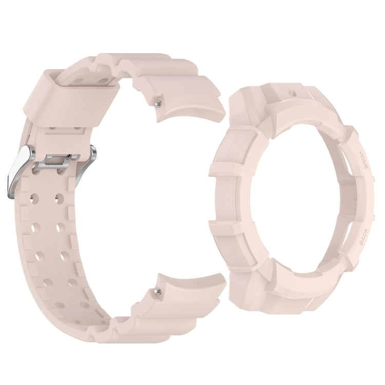 For Samsung Galaxy Watch 7 44mm Armor Silicone Watch Band with Watch Case Set