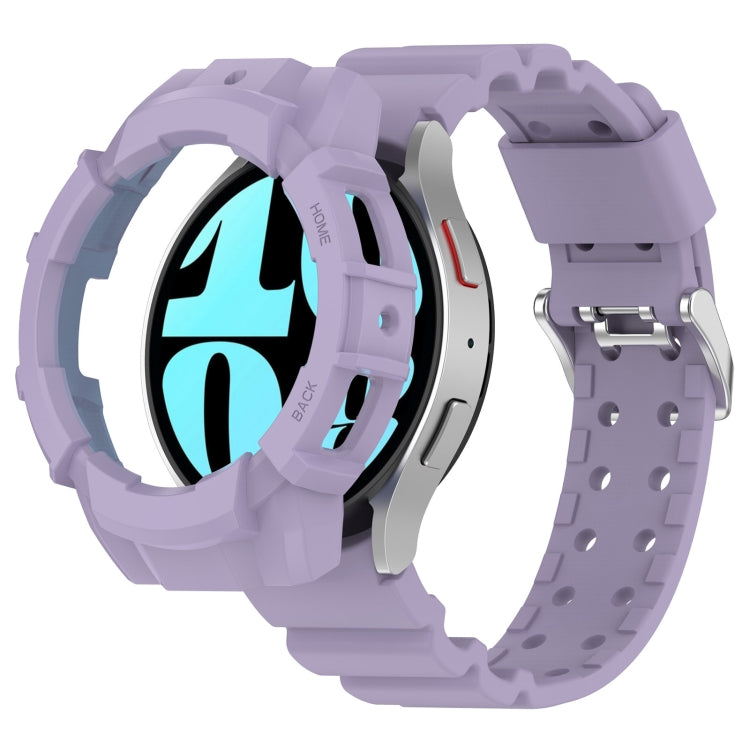 For Samsung Galaxy Watch 7 44mm Armor Silicone Watch Band with Watch Case Set