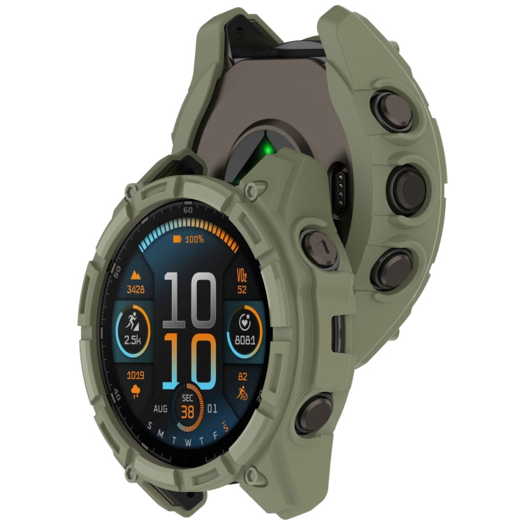 For Garmin Enduro 3 Armour Hollow TPU Half Coverage Watch Protective Case