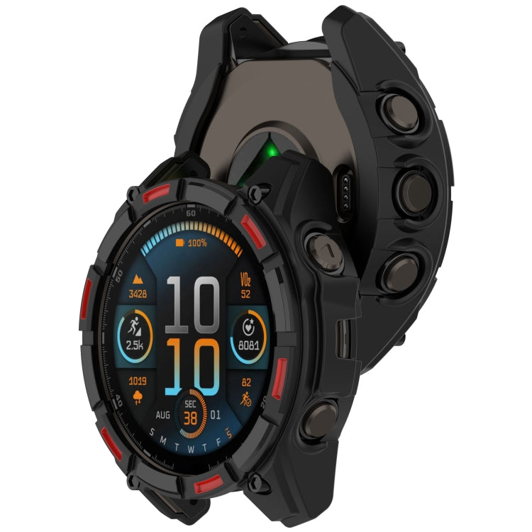 For Garmin Enduro 3 Armour Hollow TPU Half Coverage Watch Protective Case