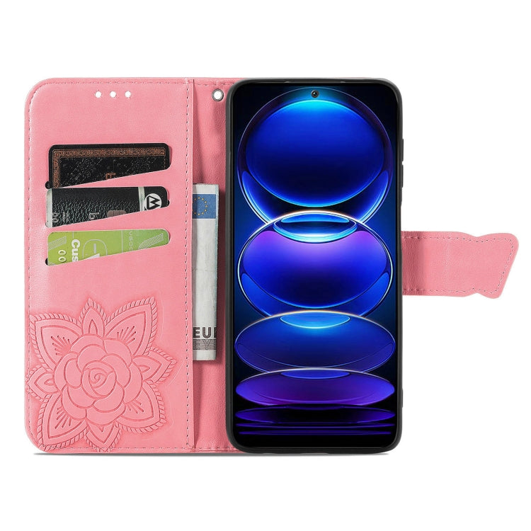 For HMD Skyline Butterfly Love Flower Embossed Leather Phone Case