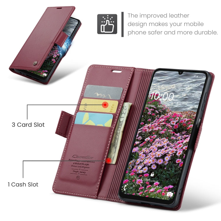 For Samsung Galaxy A07 / A06 CaseMe 023 Butterfly Buckle Litchi Texture RFID Anti-theft Leather Phone Case