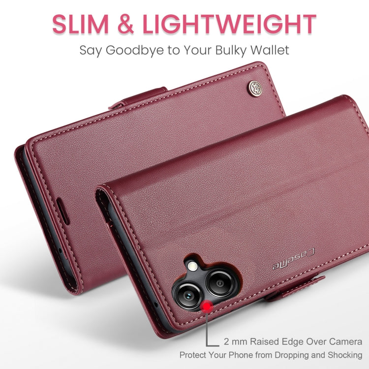 For Samsung Galaxy A07 / A06 CaseMe 023 Butterfly Buckle Litchi Texture RFID Anti-theft Leather Phone Case