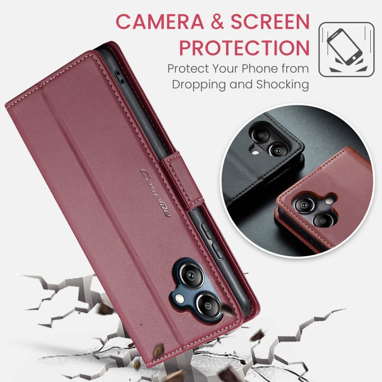 For Samsung Galaxy A07 / A06 CaseMe 023 Butterfly Buckle Litchi Texture RFID Anti-theft Leather Phone Case