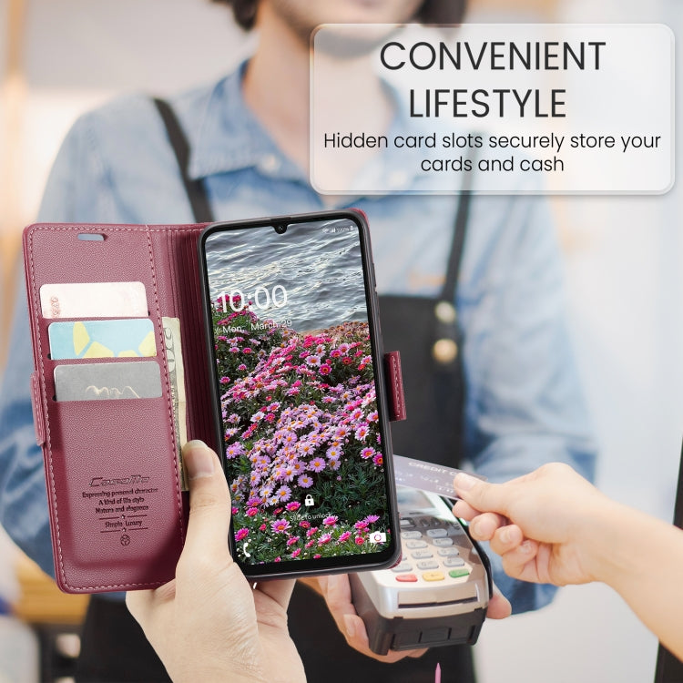 For Samsung Galaxy A07 / A06 CaseMe 023 Butterfly Buckle Litchi Texture RFID Anti-theft Leather Phone Case