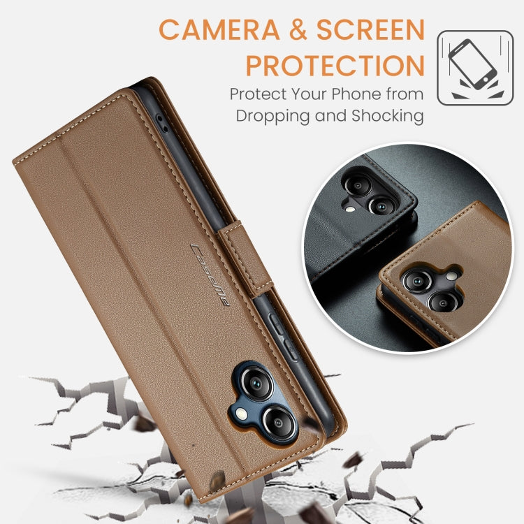 For Samsung Galaxy A07 / A06 CaseMe 023 Butterfly Buckle Litchi Texture RFID Anti-theft Leather Phone Case