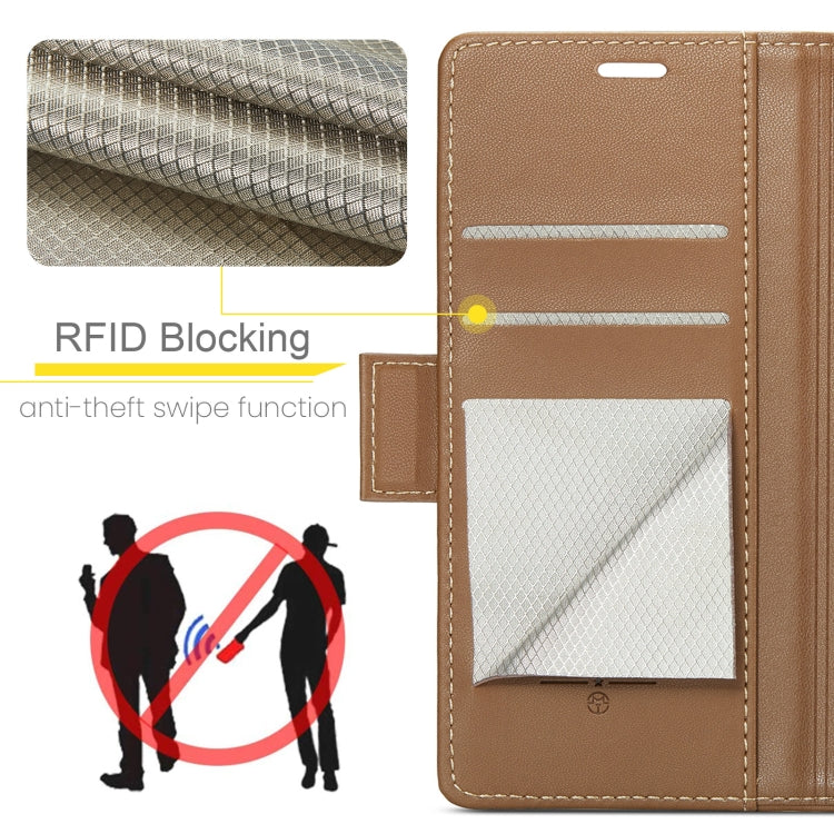 For Samsung Galaxy A07 / A06 CaseMe 023 Butterfly Buckle Litchi Texture RFID Anti-theft Leather Phone Case