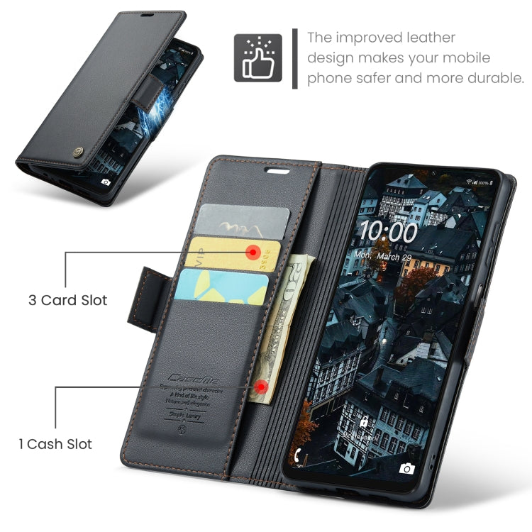 For Samsung Galaxy A07 / A06 CaseMe 023 Butterfly Buckle Litchi Texture RFID Anti-theft Leather Phone Case