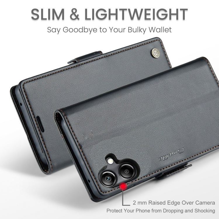 For Samsung Galaxy A07 / A06 CaseMe 023 Butterfly Buckle Litchi Texture RFID Anti-theft Leather Phone Case