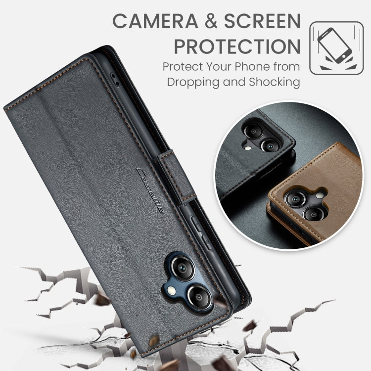 For Samsung Galaxy A07 / A06 CaseMe 023 Butterfly Buckle Litchi Texture RFID Anti-theft Leather Phone Case