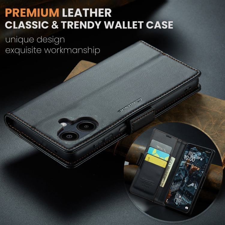 For Samsung Galaxy A07 / A06 CaseMe 023 Butterfly Buckle Litchi Texture RFID Anti-theft Leather Phone Case