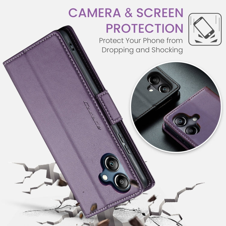 For Samsung Galaxy A07 / A06 CaseMe 023 Butterfly Buckle Litchi Texture RFID Anti-theft Leather Phone Case