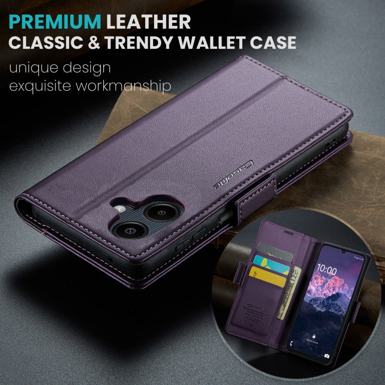 For Samsung Galaxy A07 / A06 CaseMe 023 Butterfly Buckle Litchi Texture RFID Anti-theft Leather Phone Case