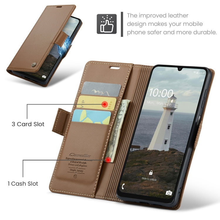 For Samsung Galaxy A16 5G CaseMe 023 Butterfly Buckle Litchi Texture RFID Anti-theft Leather Phone Case