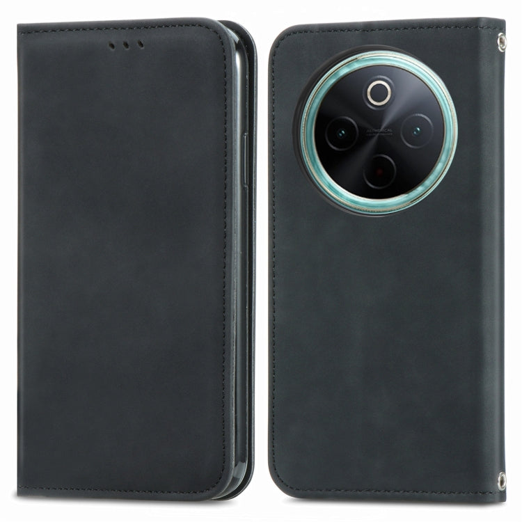 For vivo Y300 Pro Retro Skin Feel Magnetic Flip Leather Phone Case