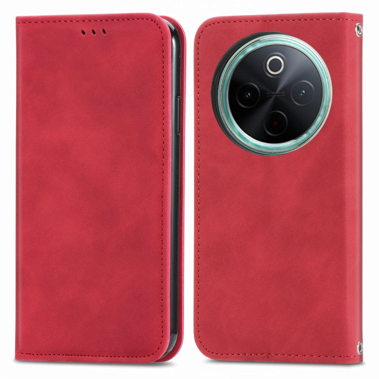 For vivo Y300 Pro Retro Skin Feel Magnetic Flip Leather Phone Case