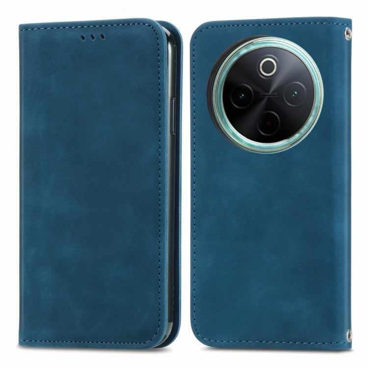 For vivo Y300 Pro Retro Skin Feel Magnetic Flip Leather Phone Case