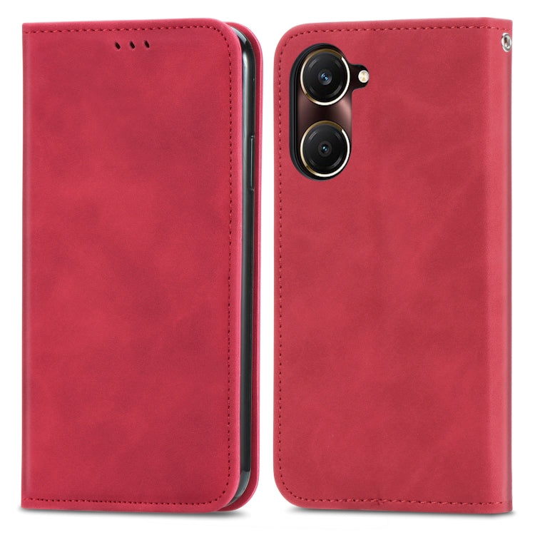 For vivo Y37 Retro Skin Feel Magnetic Flip Leather Phone Case