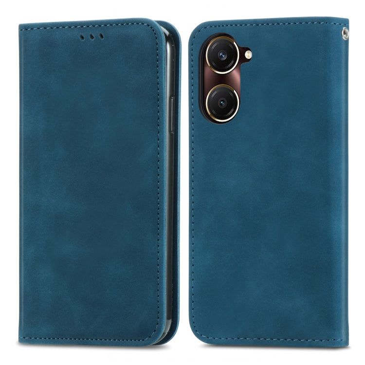 For vivo Y37 Retro Skin Feel Magnetic Flip Leather Phone Case