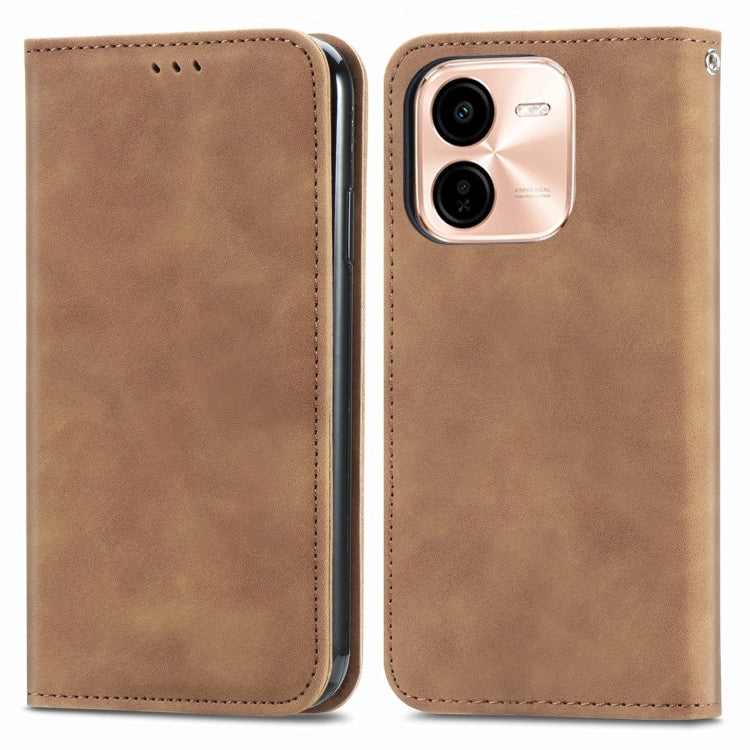 For vivo Y37 Pro Retro Skin Feel Magnetic Flip Leather Phone Case
