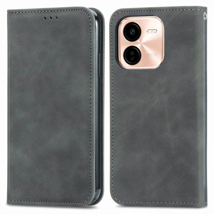 For vivo Y37 Pro Retro Skin Feel Magnetic Flip Leather Phone Case