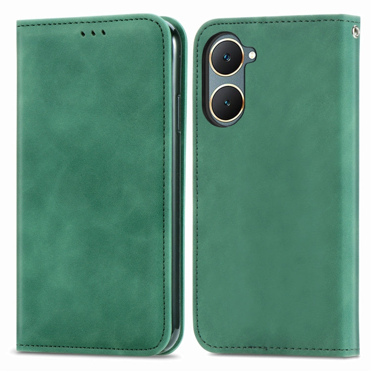 For vivo Y18e Retro Skin Feel Magnetic Flip Leather Phone Case