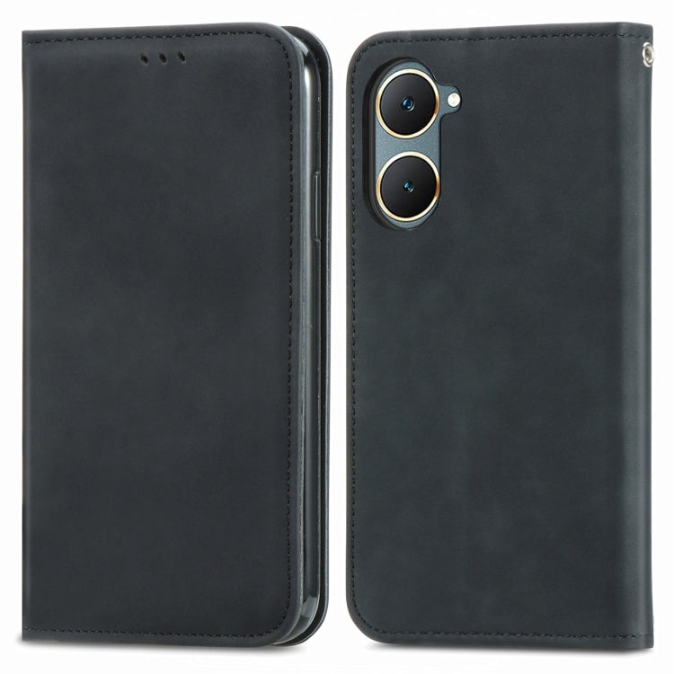 For vivo Y18e Retro Skin Feel Magnetic Flip Leather Phone Case